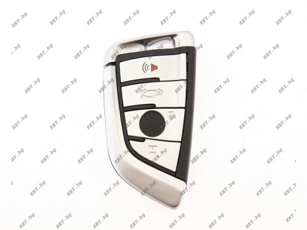 Празна кутийка KEY за смарт ключ на BMW X5 с 4 бутона и авариен ключ от key.bg